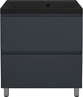 Style Line Тумба с кварцевой раковиной графит Манхэттен 70 Plus эмаль графит матовая